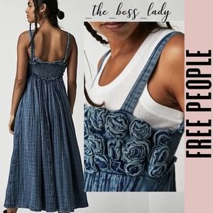 Free People dress Small midi floral cotton